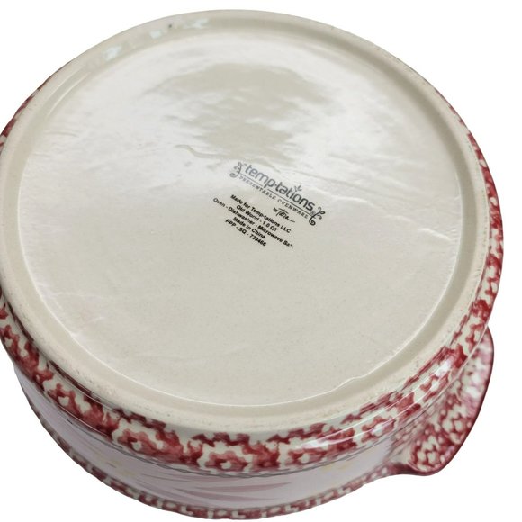 Temp-tations Old World Red Casserole Baking Dishes Nesting Round by Tara PD017 - Picture 6 of 8